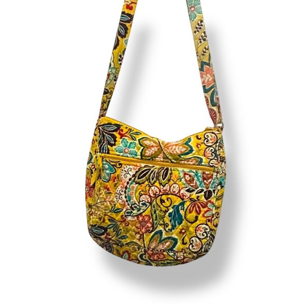 Vera Bradley Provencal Hipster Yellow Quilted Crossbody Purse Shoulder Bag - Picture 2 of 14